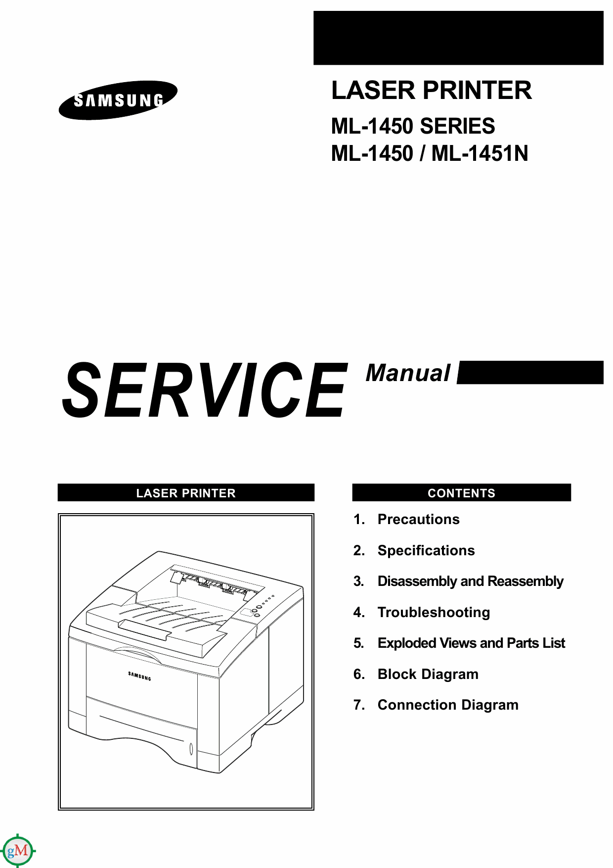 Samsung Laser-Printer ML-1450 1451N Parts and Service Manual-1